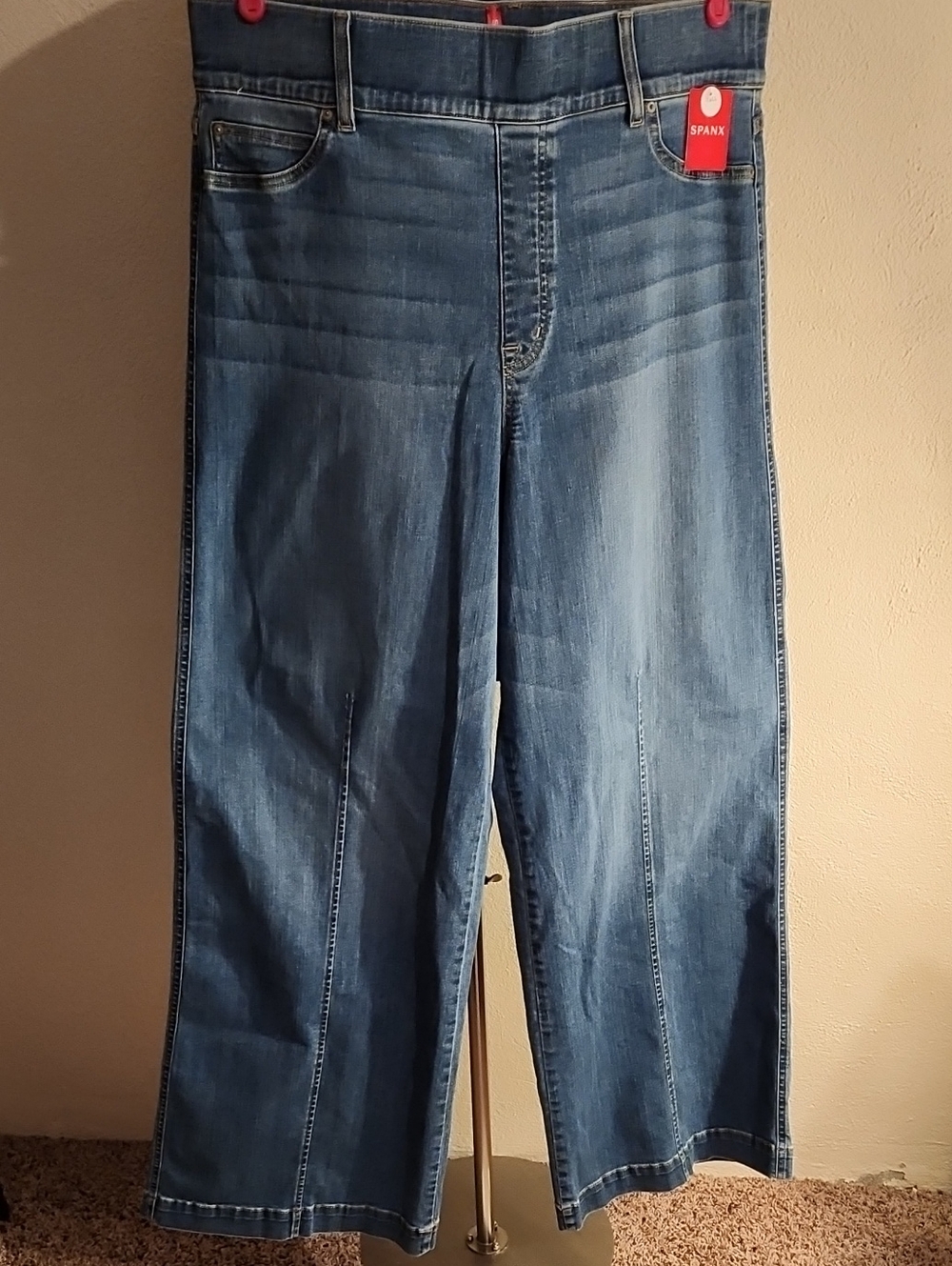 SPANX Women Vintage Indigo Seamed Front Wide Leg Jeans 2XT